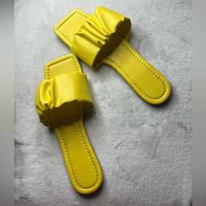Yellow Ruffle Slippers
